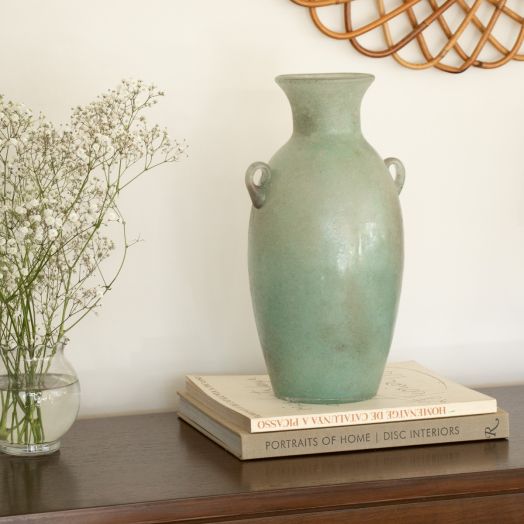 Large Scavo Glass Amphora Vase