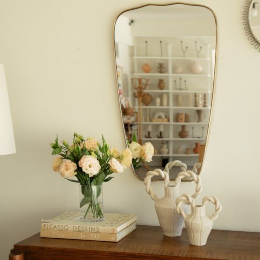 1950s Italian Wavy Brass Mirror