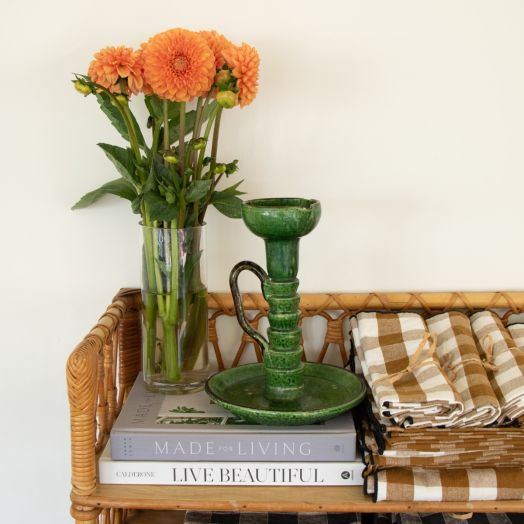 French Ceramic Candlestick Holder