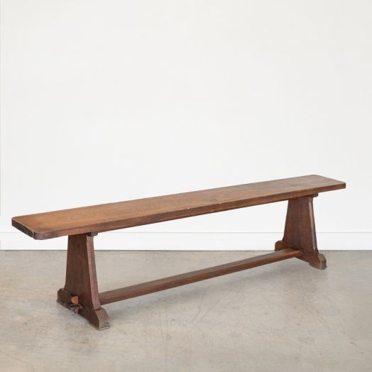 French Oak Trestle Bench