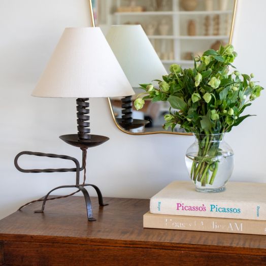 Unique French Iron Table Lamp 