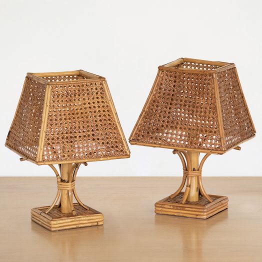 Italian Rattan and Cane Lamp - ON HOLD