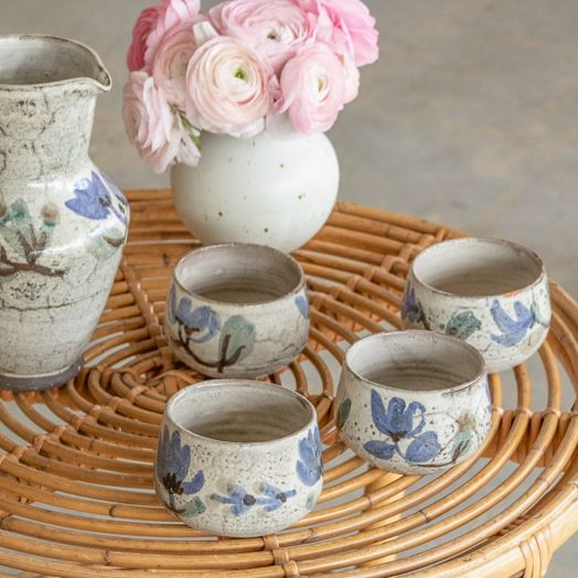 French Ceramic Cups by Gustave Reynaud, Set of Four