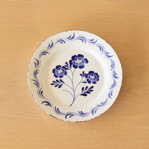 Dinner Plate with Flowers, Blue