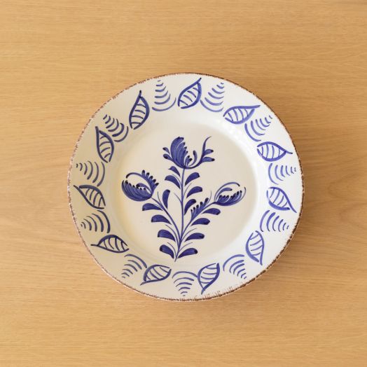 Dinner Plate with Shells, Blue