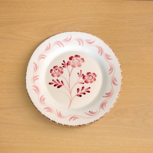 Dinner Plate with Flowers, Pink
