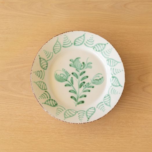 Dinner Plate with Shells, Green
