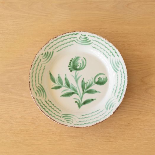 Dinner Plate with Waves, Green