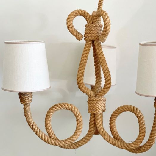 French Rope Chandelier by Audoux-Minet