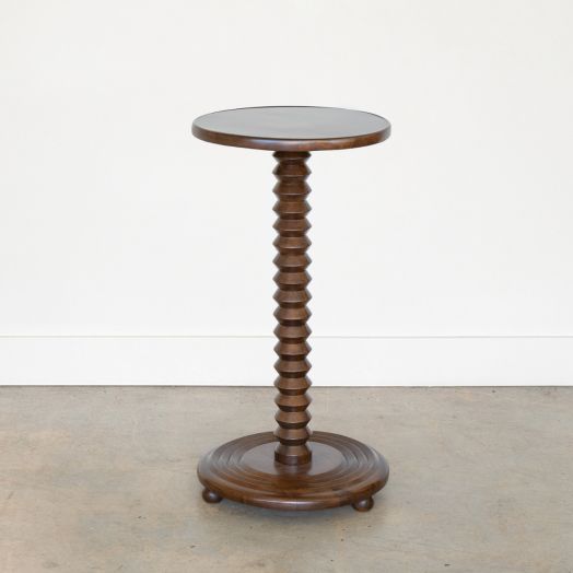 French Wood Side Table by Charles Dudouyt 