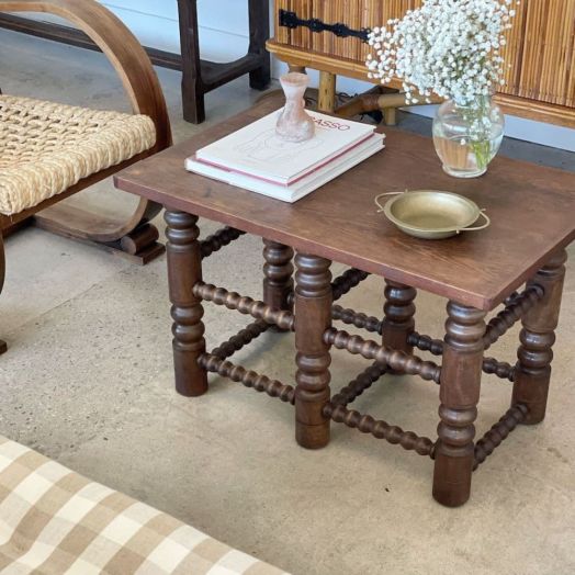 French Oak Side Table in the Style of Charles Dudouyt