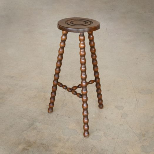 Tall French Wood Tripod Table
