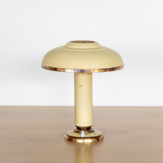 French Art Deco Metal and Brass Lamp