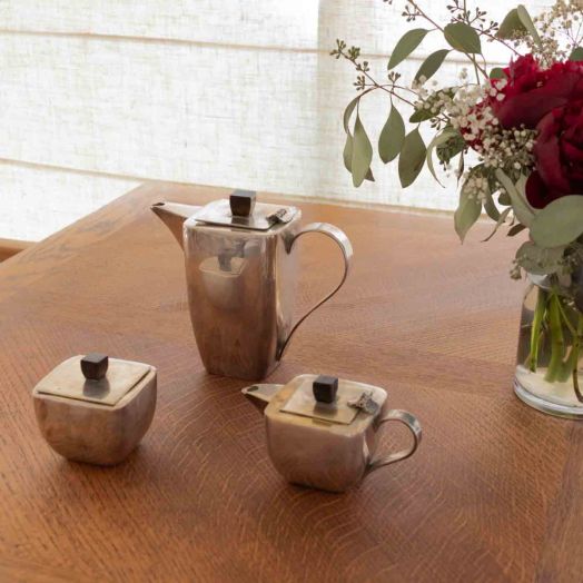 French Art Deco Silver Tea Set