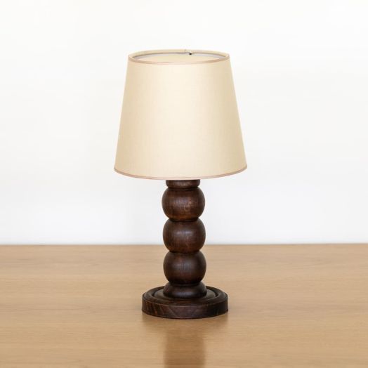 French Bobbin Wood Table Lamp