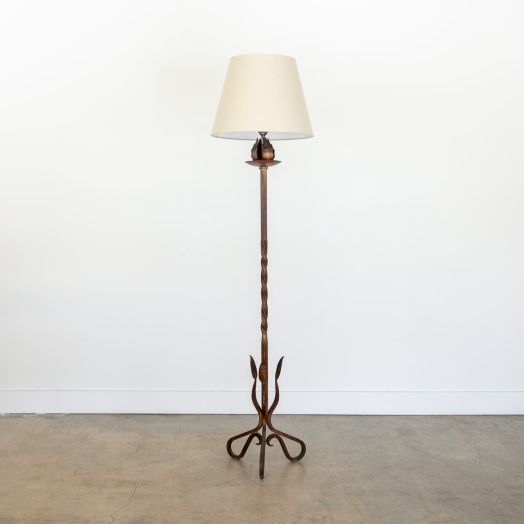 French Brutalist Iron Floor Lamp