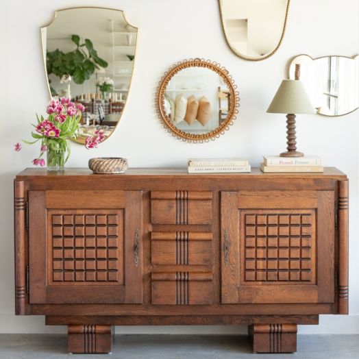 1940's French Oak Sideboard by Charles Dudouyt