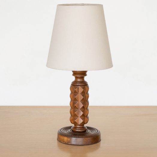French Carved Wood Table Lamp - ON HOLD