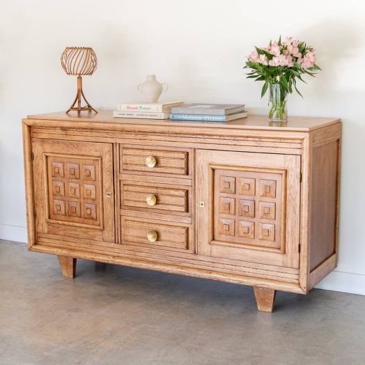 1940's French Oak Sideboard by Charles Dudouyt