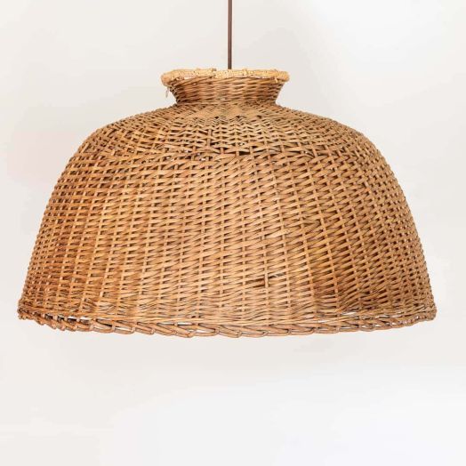 Large French Wicker Dome Light
