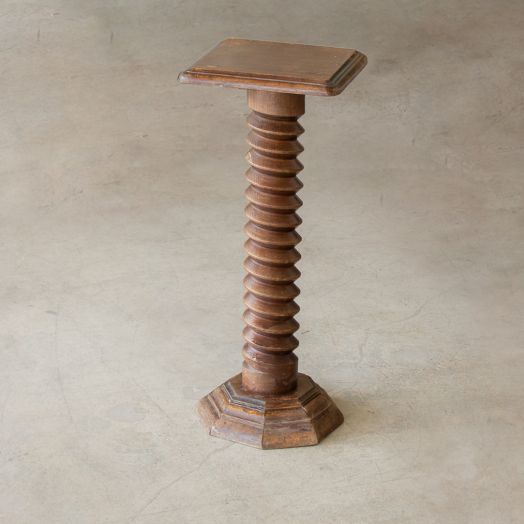 French Twisted Wood Pedestal Table