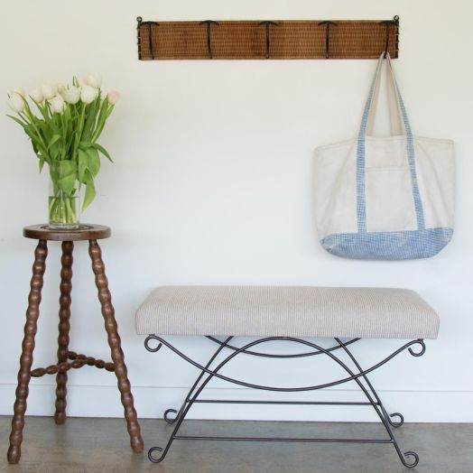 Panoplie Iron Loop Bench, Brown Stripe