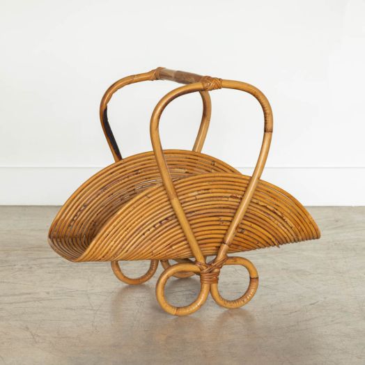Italian Rattan Magazine Rack