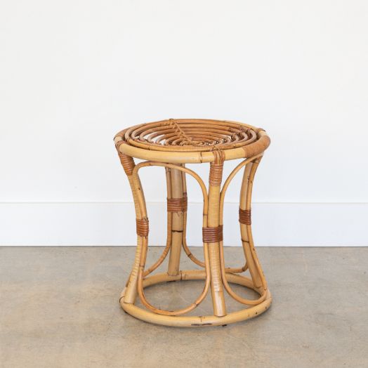 Italian Rattan and Bamboo Stool