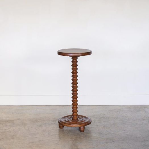 French Wood Side Table by Charles Dudouyt