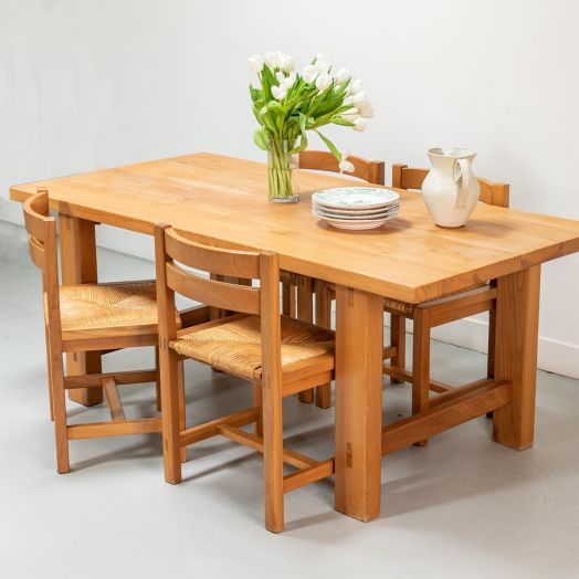 French Elm Dining Table by Maison Regain