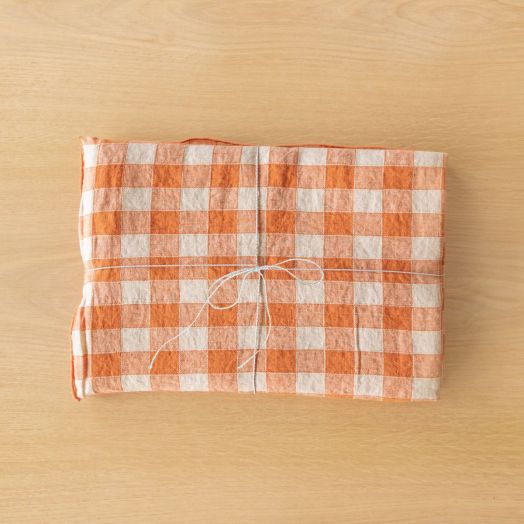 Vintage Gingham Tablecloth, Marmalade Large