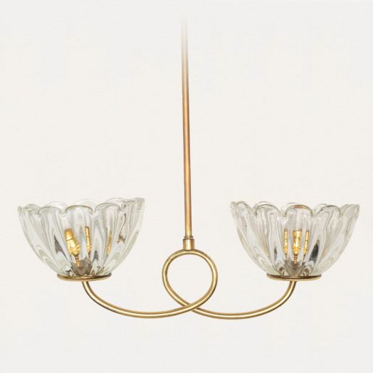 Italian Scalloped Glass Pendant Light
