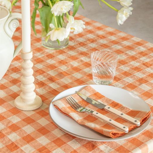 Vintage Gingham Napkin in Marmalade, Set of Two