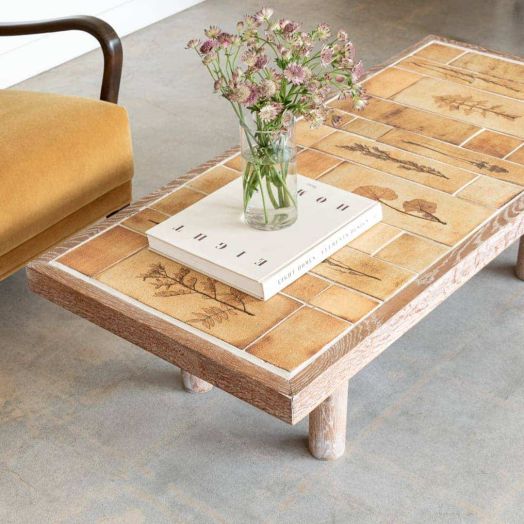 French Ceramic Tile Coffee Table