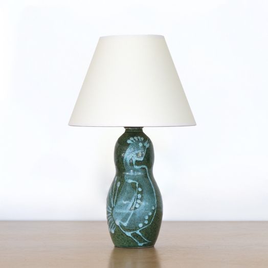 Petite French Ceramic Painted Lamp