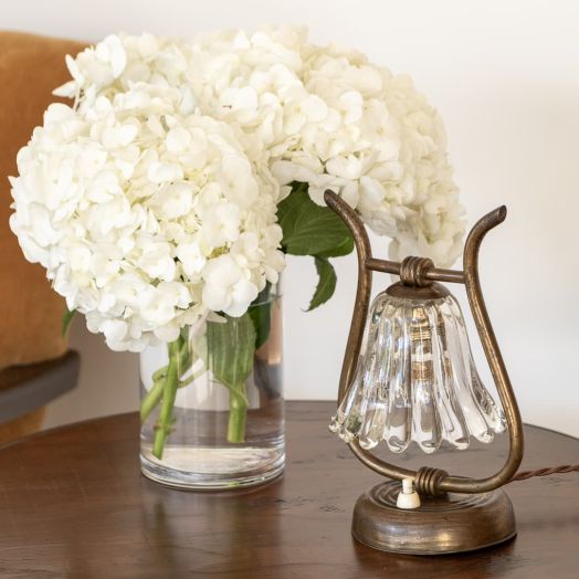 Petite Barovier Glass and Brass Lamp