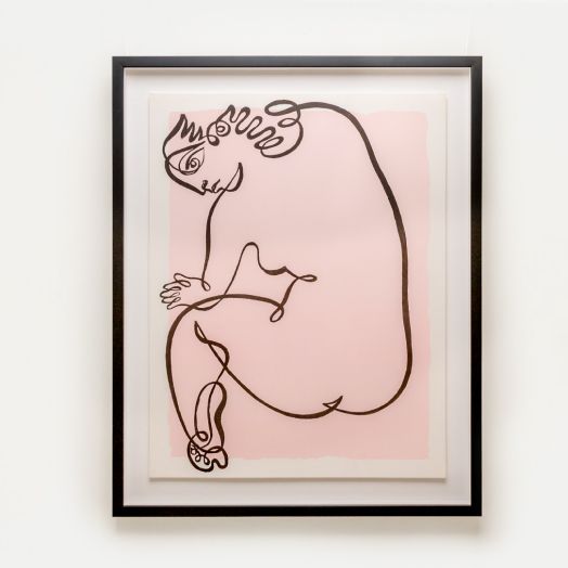 Line Drawing by Jean Negulesco, Pink
