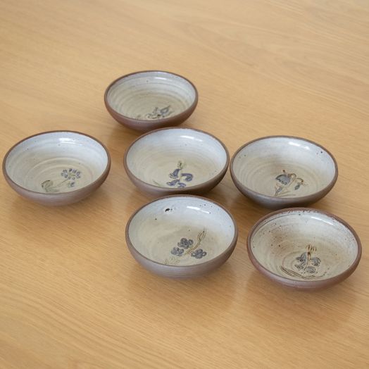 Small French Ceramic Flower Bowls