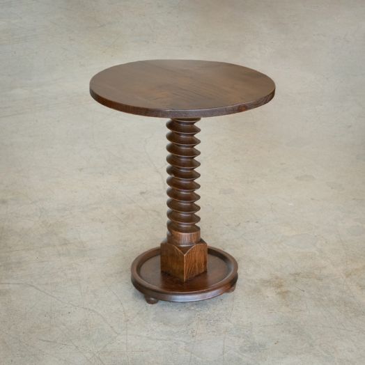 French Twisted Wood Gueridon Table