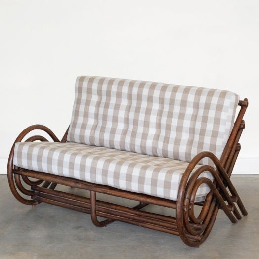 French Spiral Rattan Settee