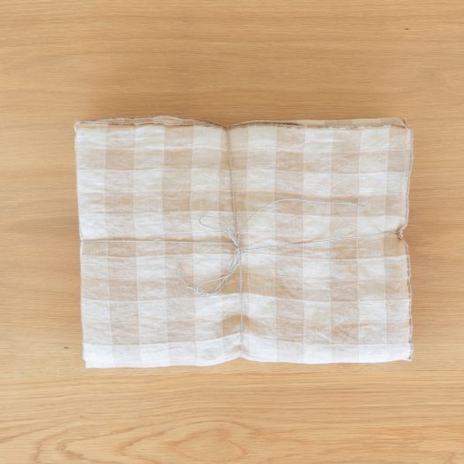 Vintage Gingham Tablecloth, Cream X-Large