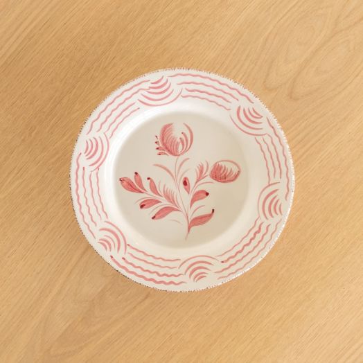 Dinner Plate with Waves, Pink