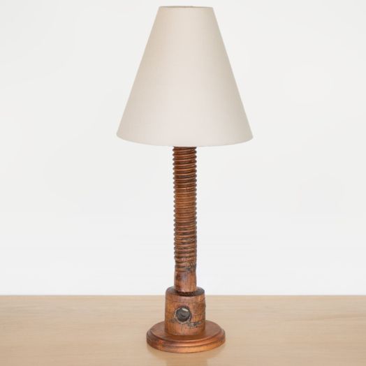Tall French Carved Wood Table Lamp