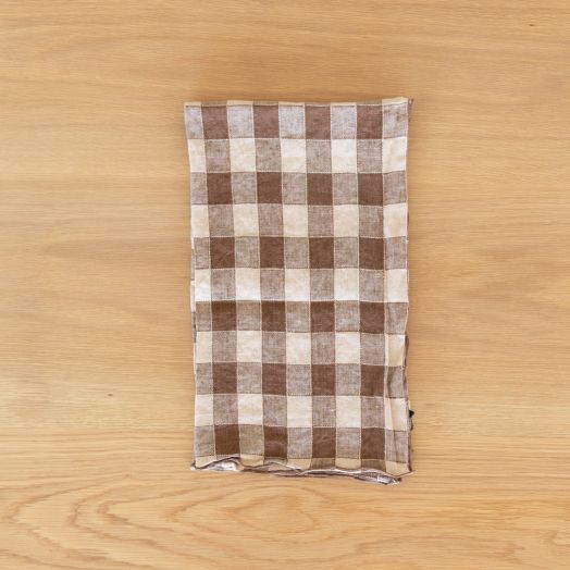 Vintage Gingham Tea Towel, Brown