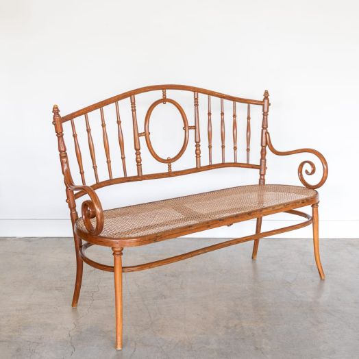 1920's Bentwood and Cane Bench - ON HOLD