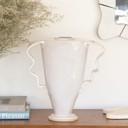Dandelion White Wedge Vase