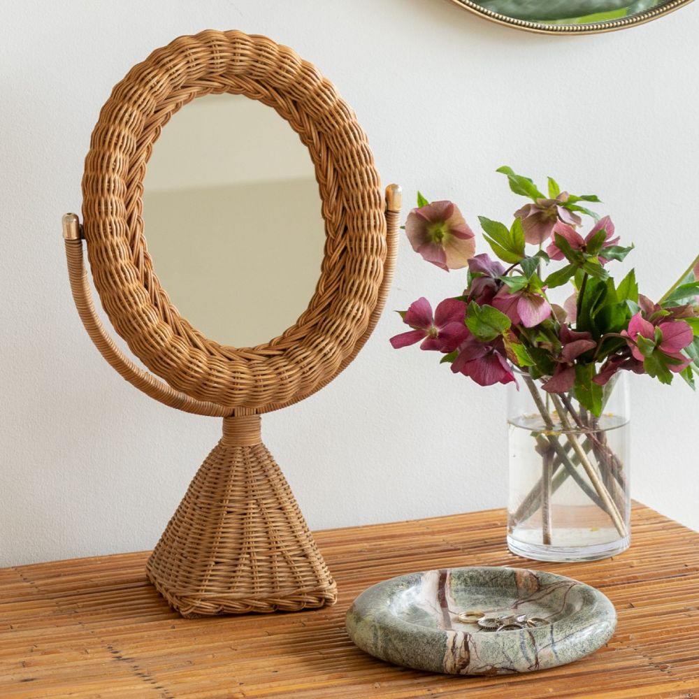 Panoplie French Wicker Vanity Mirror