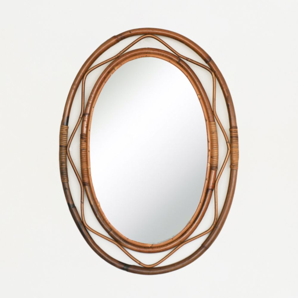 Panoplie Large Oval Rattan Mirror
