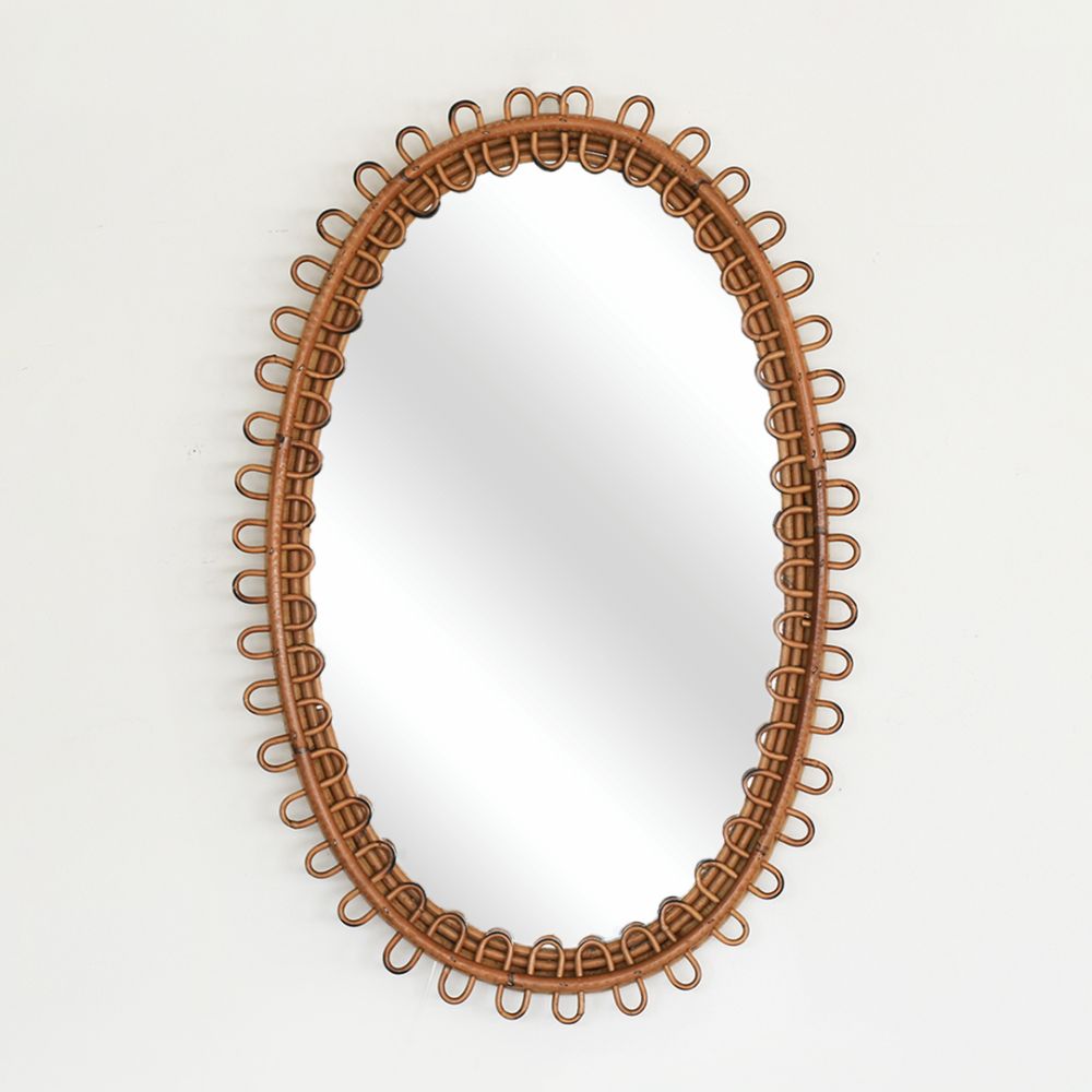 Panoplie Italian Oval Rattan Mirror