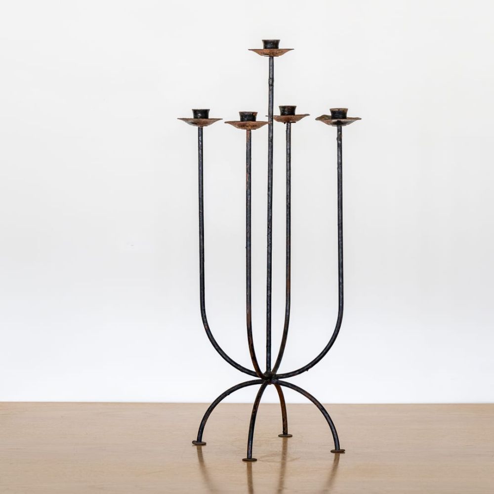Panoplie Tall French Iron Candelabra
